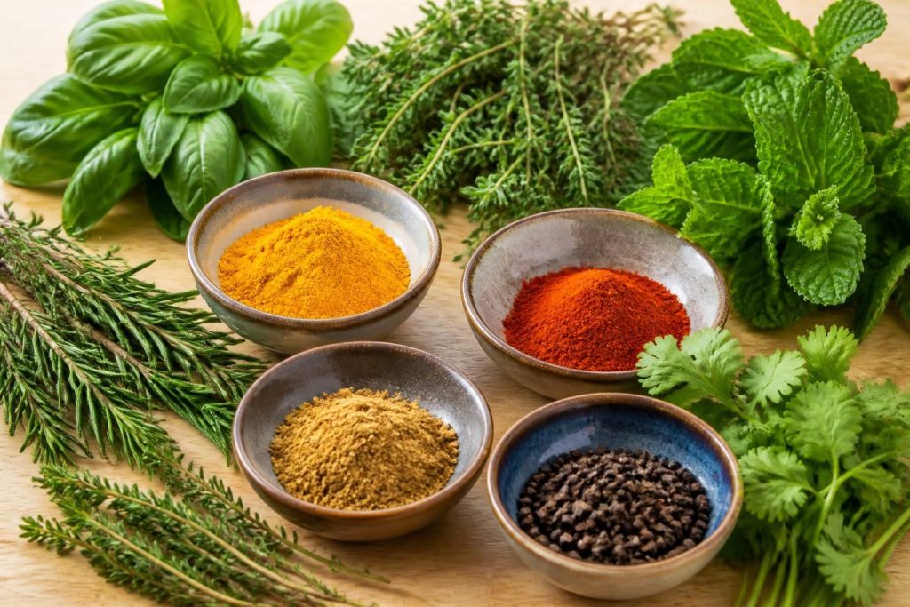 découvrez comment les épices et herbes peuvent transformer vos plats en recettes saines, savoureuses et pleines de bienfaits pour votre santé.
